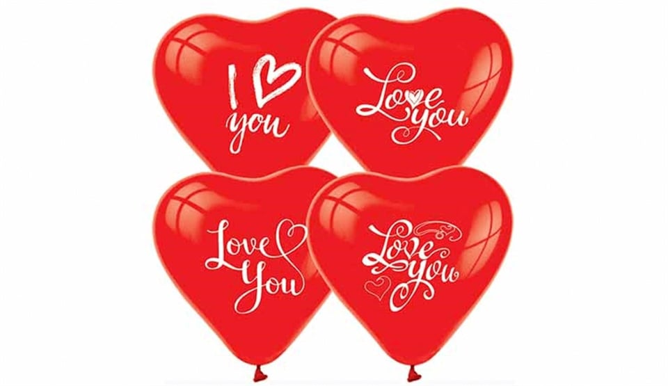 Baskılı Kalp Balon 'I Love You' Kırmızı