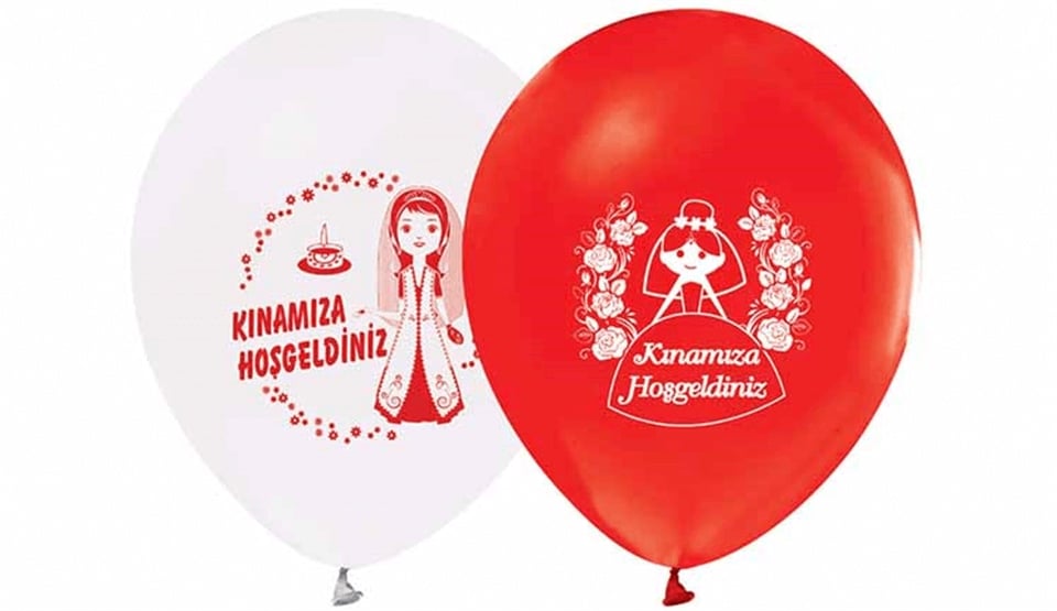 Baskılı Pastel Balon Kınamıza Hoşgeldiniz 100'lu