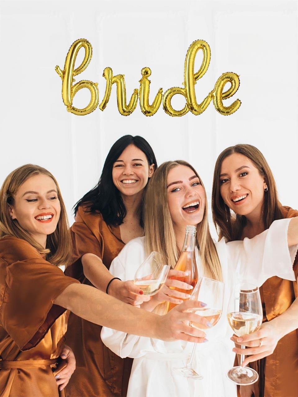 Bride El Yazısı Folyo Balon Bekarlığa Veda Partisi Balonu Gold 45 cm