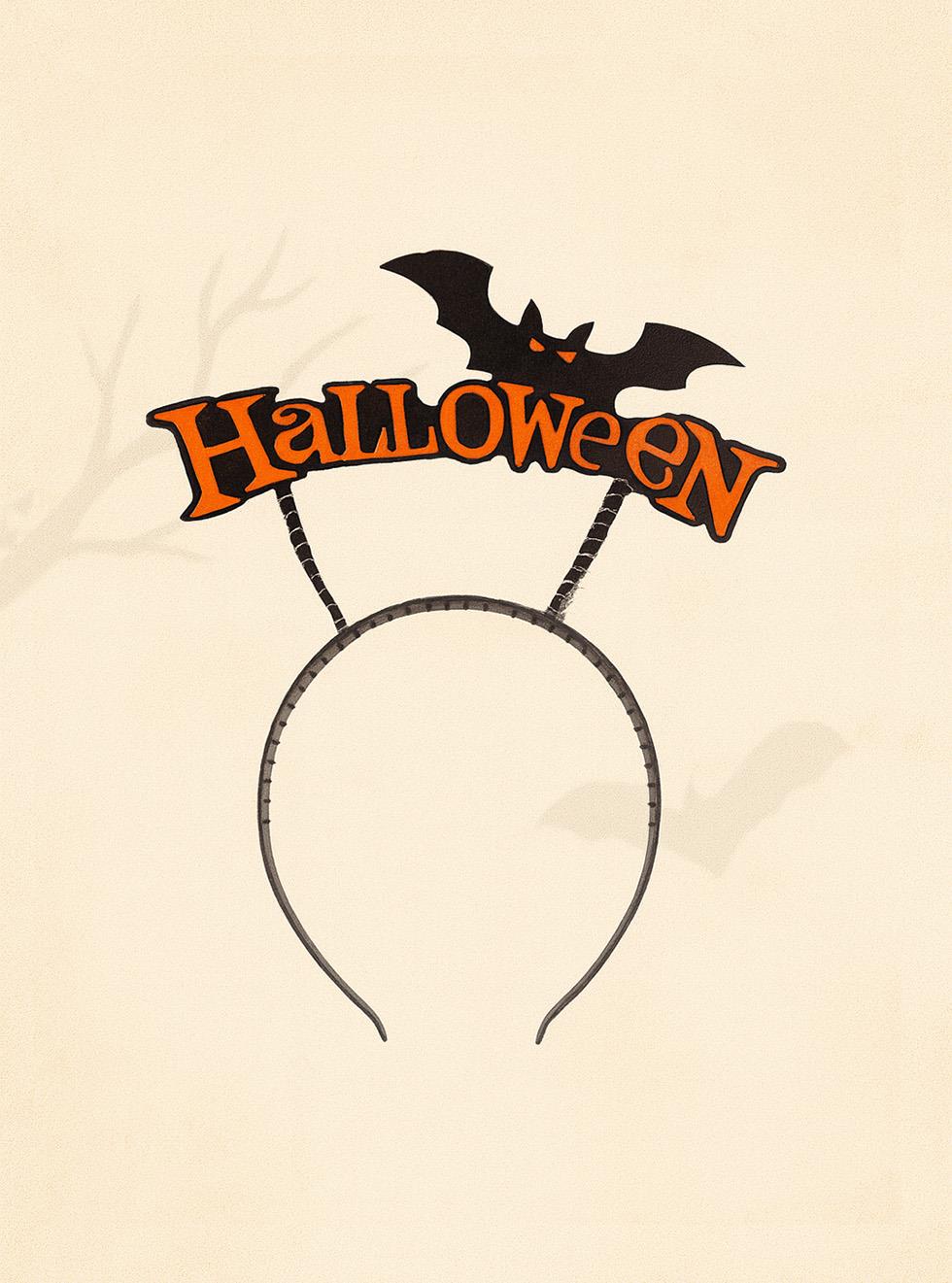 Halloween Yazılı Yarasa Kanatlı Taç Cadılar Bayramı Parti Aksesuarı