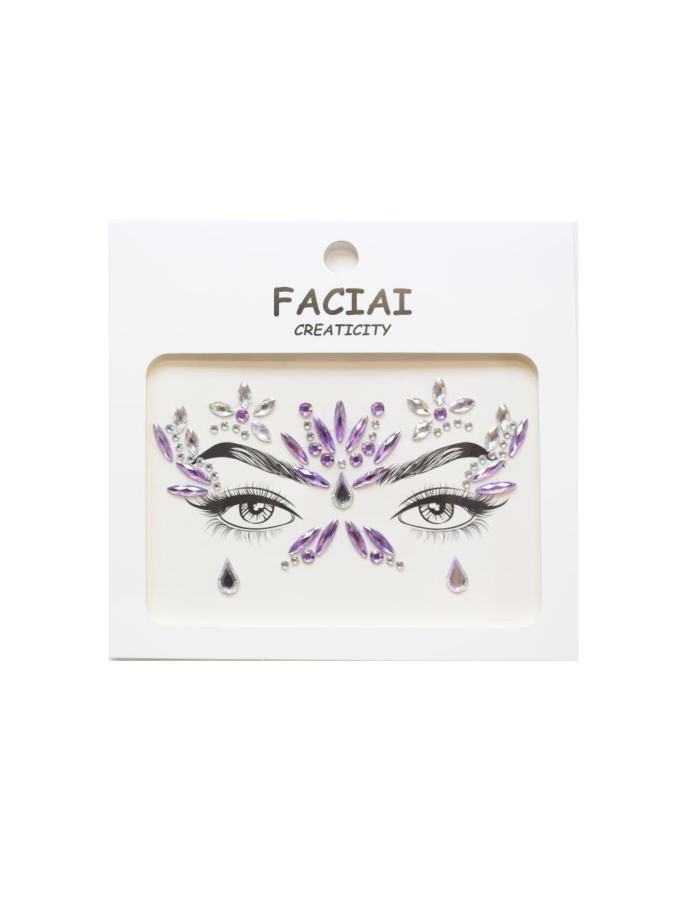 Kristal Göz Taşı Vücut Süsleme Taşı Yüz Süsleme Makyaj Taşı Mor