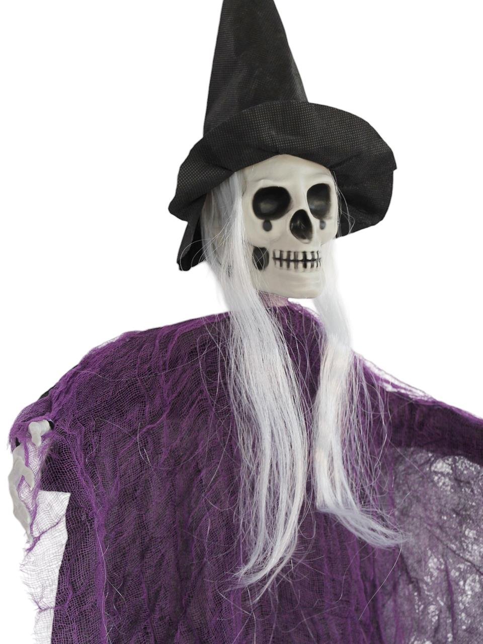 Cadılar Bayramı Şapkalı İskelet Asılabilir Halloween Parti Dekoru Mor
