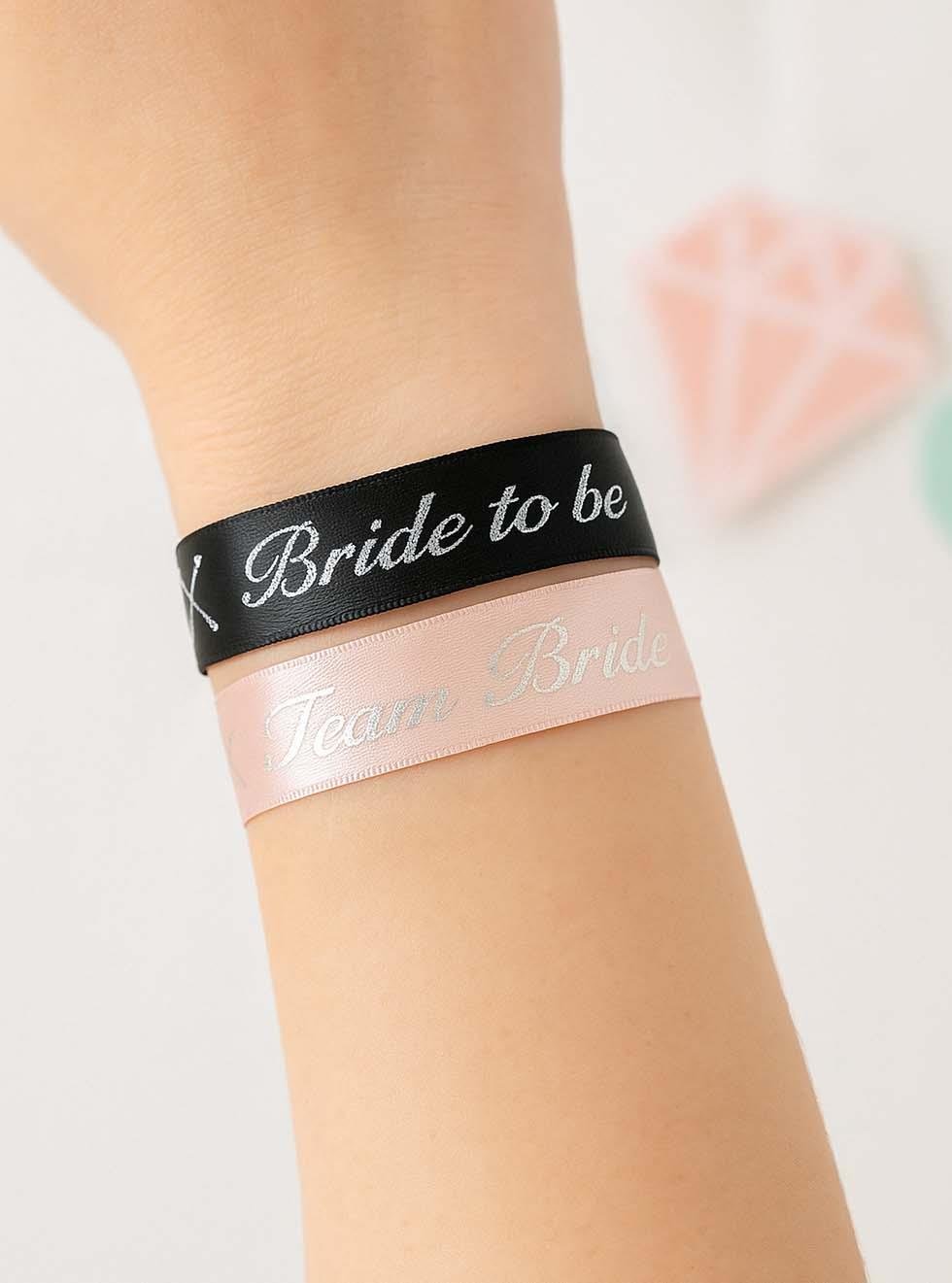 Bride Bileklik Bekarlığa Veda Parti Aksesuarı Bride-Team Bride Bileklik 5'li Rose Gümüş