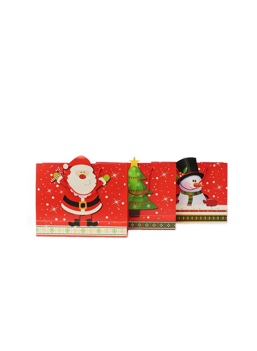 Yılbaşı Temalı Karton Çanta Hediye Çanta Seti – 12 Parça 35x28x12 cm