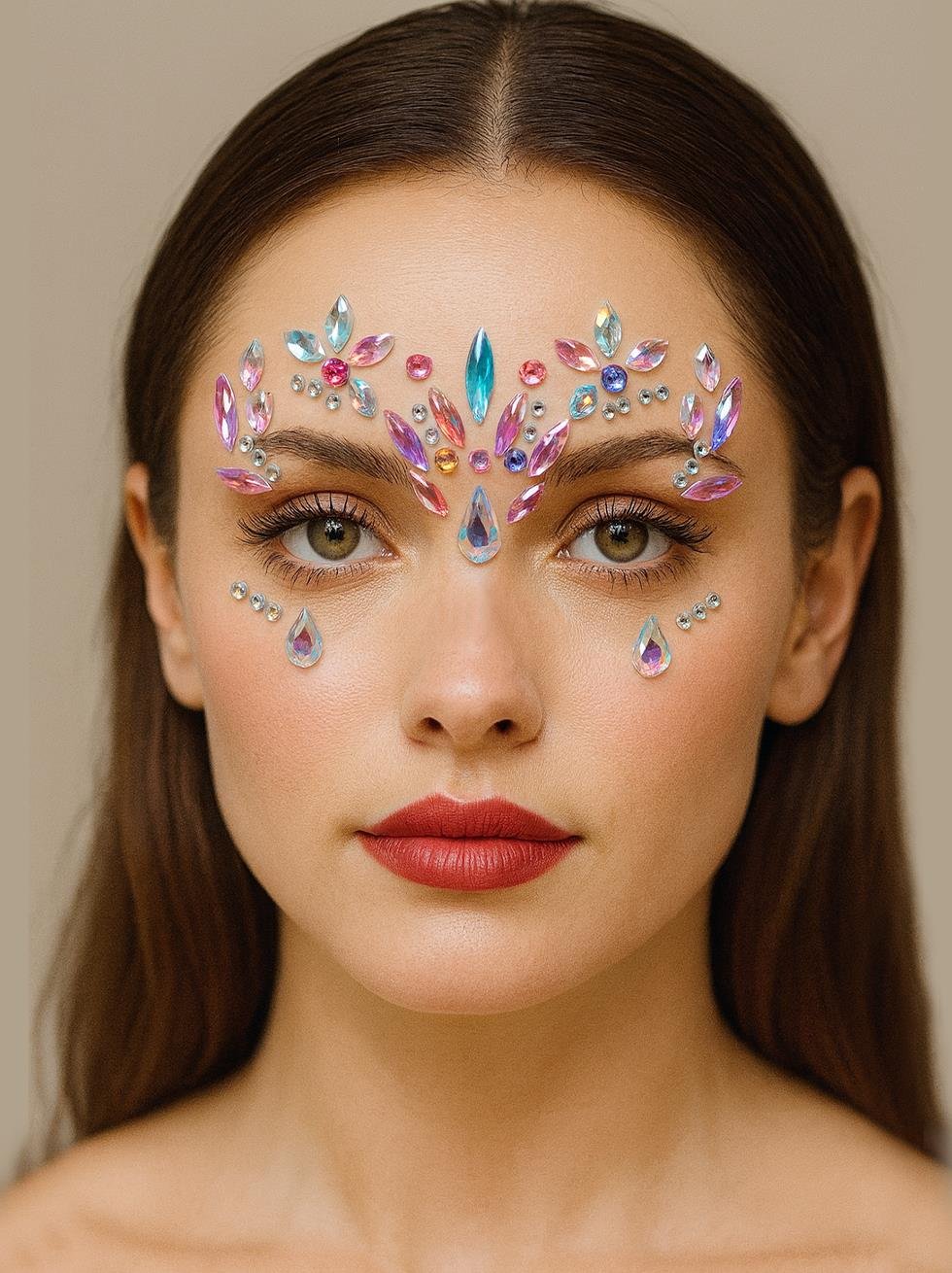 Kristal Göz Taşı Vücut Süsleme Taşı Yüz Süsleme Makyaj Taşı Karışık