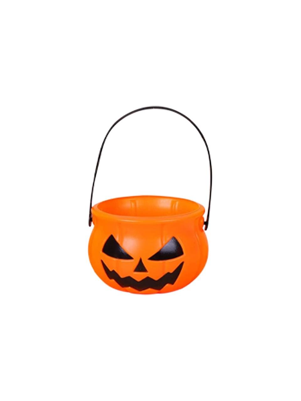 Cadılar Bayramı Balkabağı Şeker Kovası Halloween Parti Dekorasyonu 15 cm Turuncu