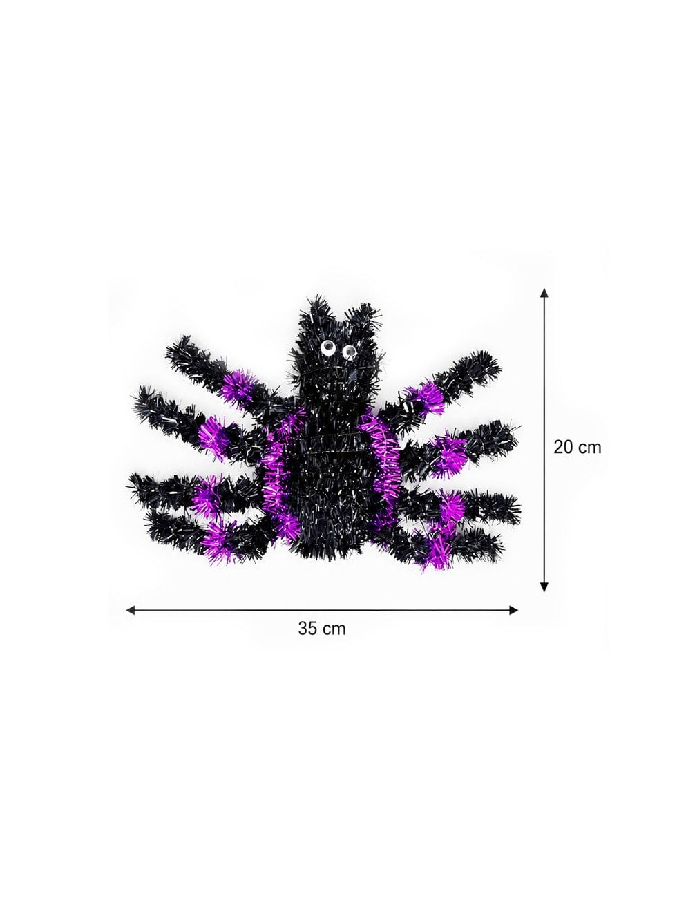 Cadılar Bayramı Asılabilir Örümcek Süs – Halloween Parti Dekoru Siyah Mor 35x20 cm - Örümcekler ve Dekor Örtüleri | Parti Adresi