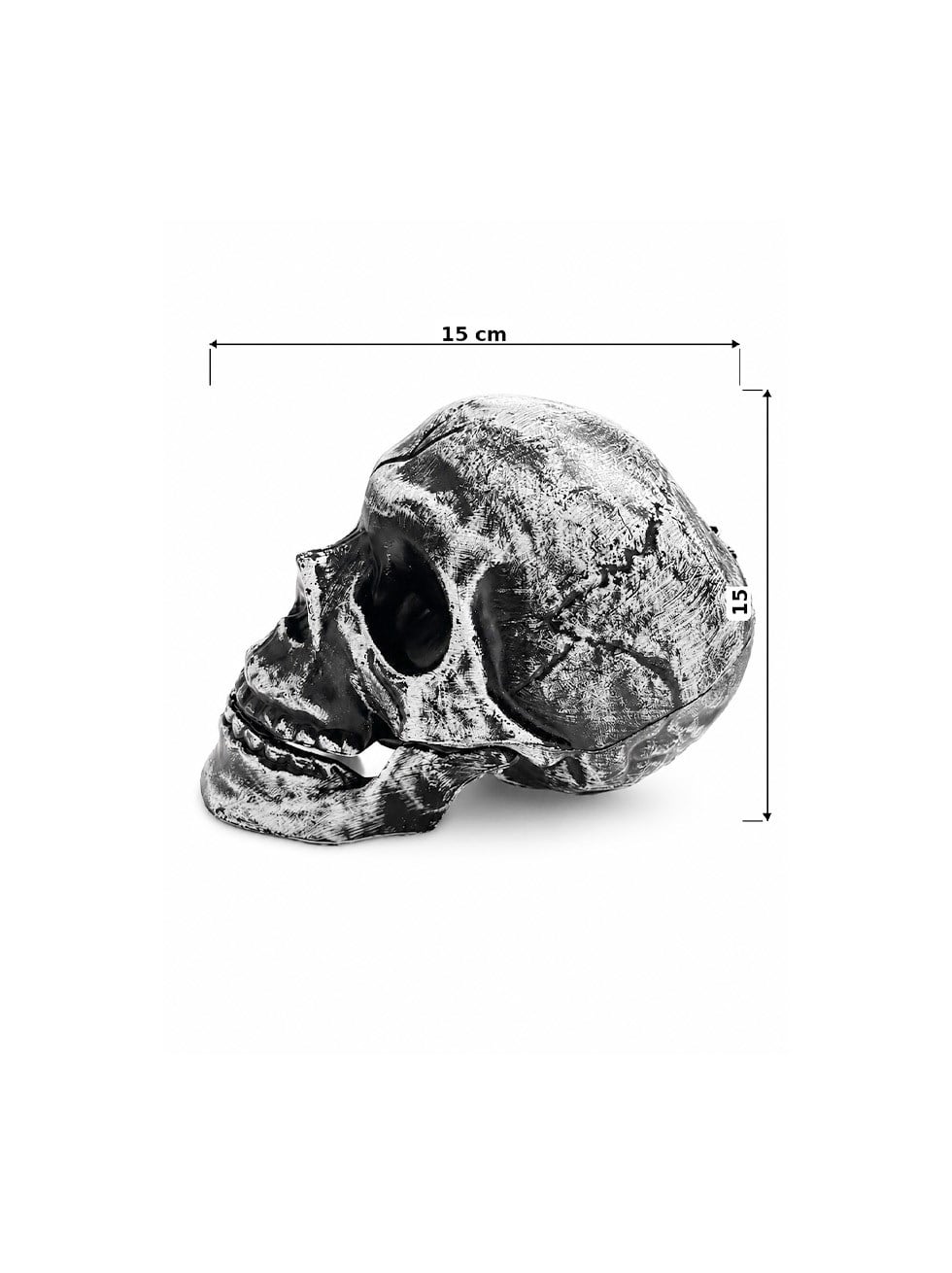Cadılar Bayramı Kuru Kafa Dekoru – Plastik Halloween Parti Süsü 15 cm - İskeletler | Parti Adresi
