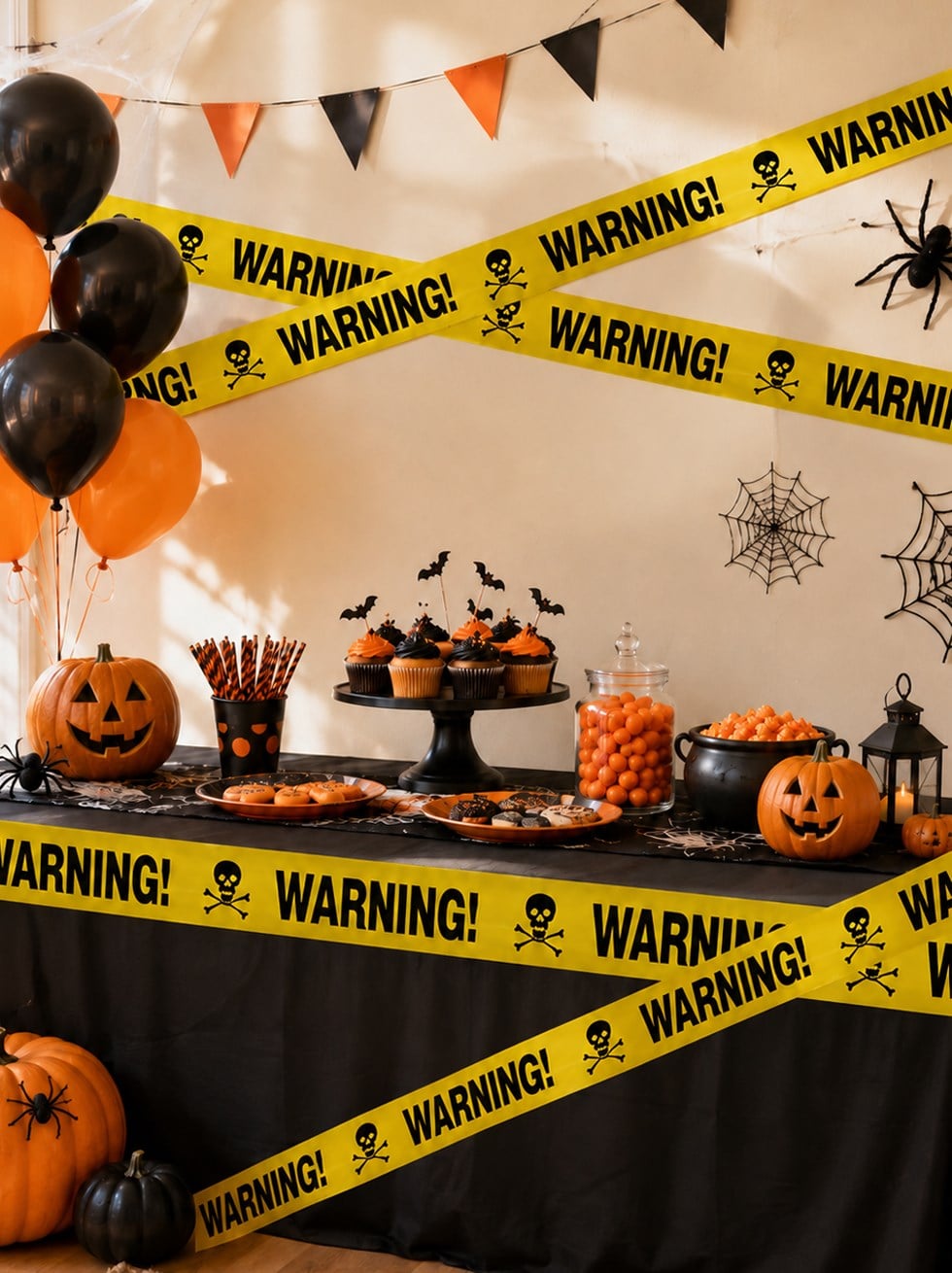 Cadılar Bayramı Uyarı Bantları Halloween Korku Bandı Parti Dekoru Kırmızı 6 mt - Cadılar Bayramı | Parti Adresi
