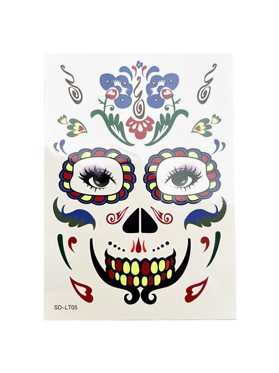 Cadılar Bayramı Yüz Dövmesi Halloween Parti Aksesuarı Dövme Mavi - Diğer Aksesuarlar | Parti Adresi