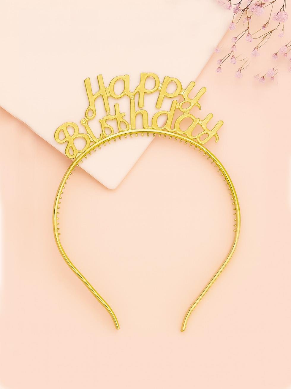 Happy Birthday Taç Mika Plastik Doğum Günü Tacı Gold