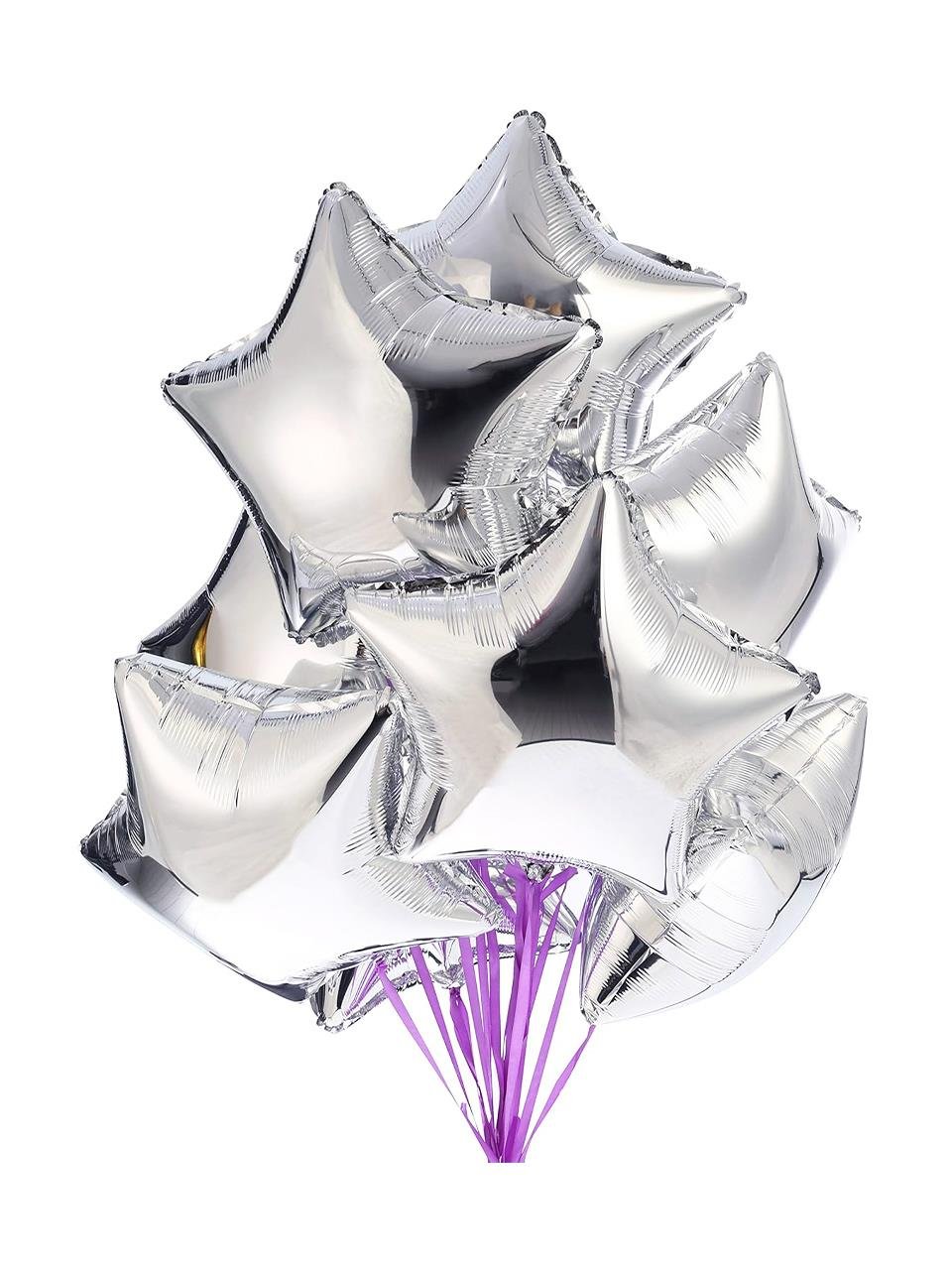 Yıldız Folyo Balon Gümüş Doğum Günü Parti Balonu 24 inc