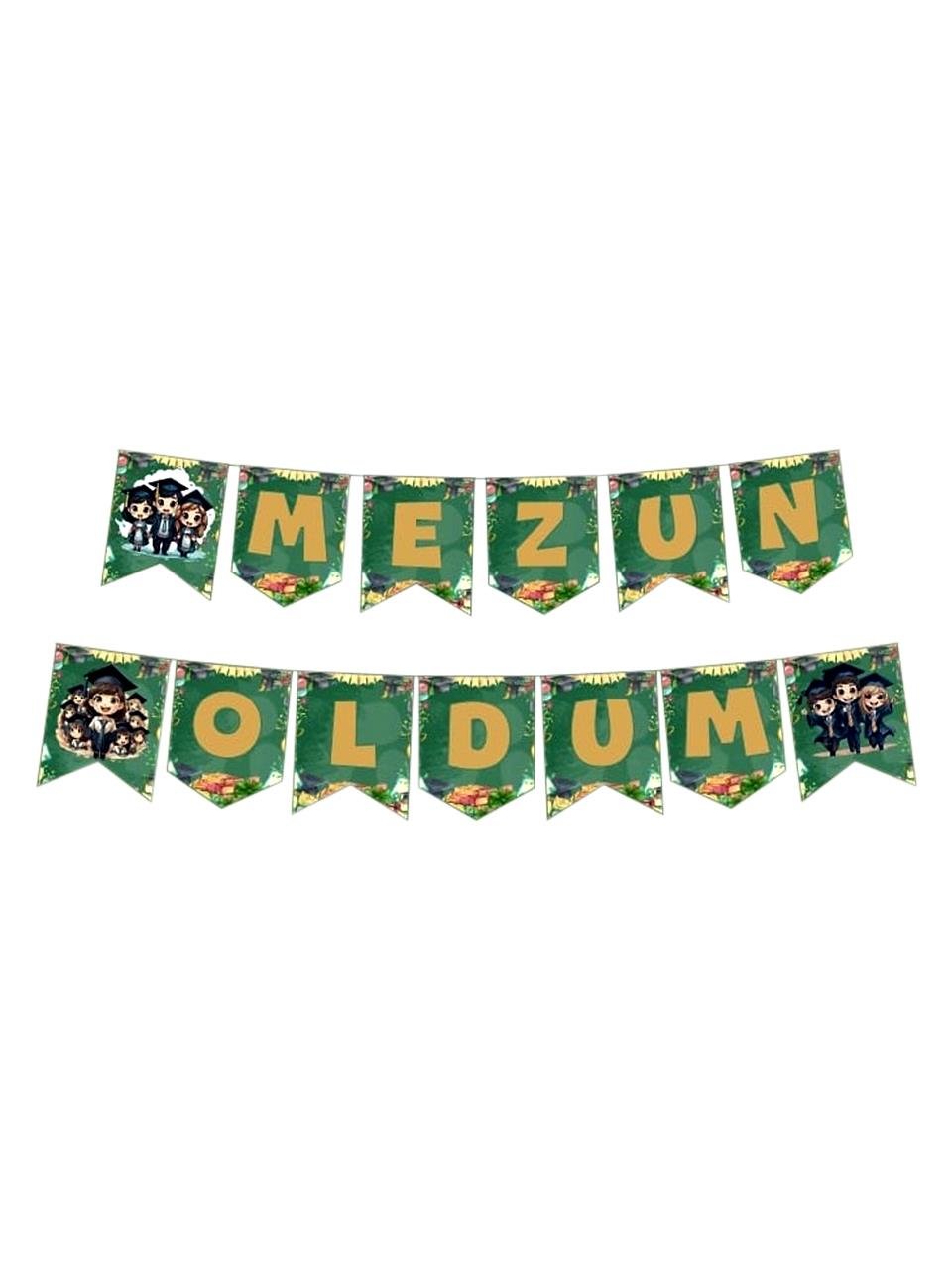 Mezun Oldum Yazı Banner Mezuniyet Asılabilir Süs