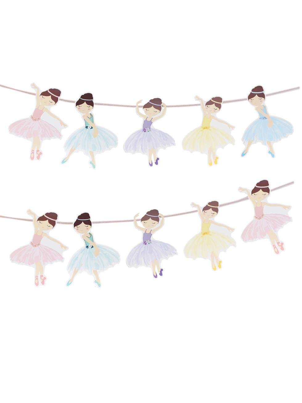 Balerin Temalı Dekoratif Banner Asılabilir Doğum Günü Parti Süsü 