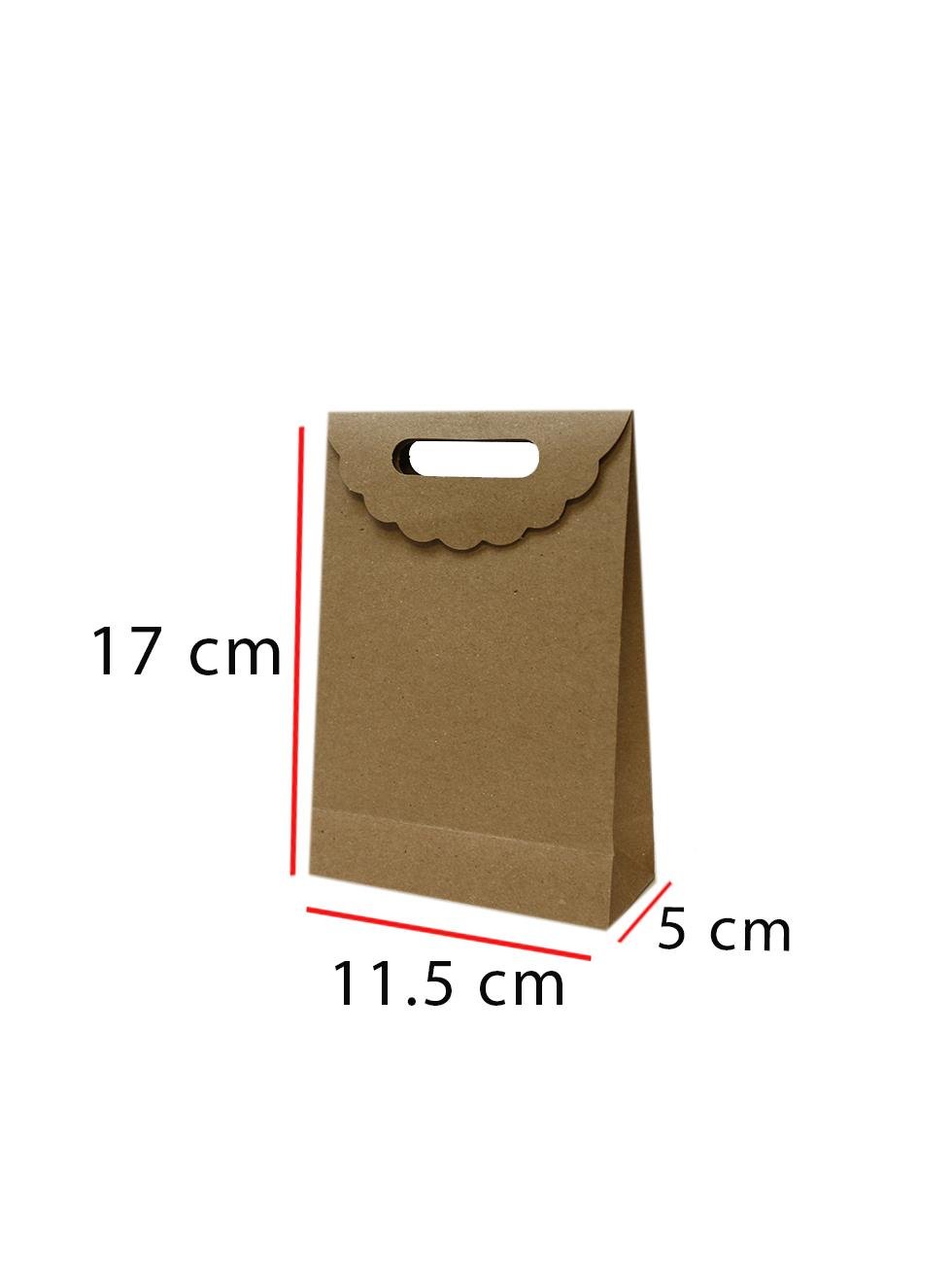 El Geçme Kraft Çanta Karton Hediye Çantası 11,5X17 Cm 25'li
