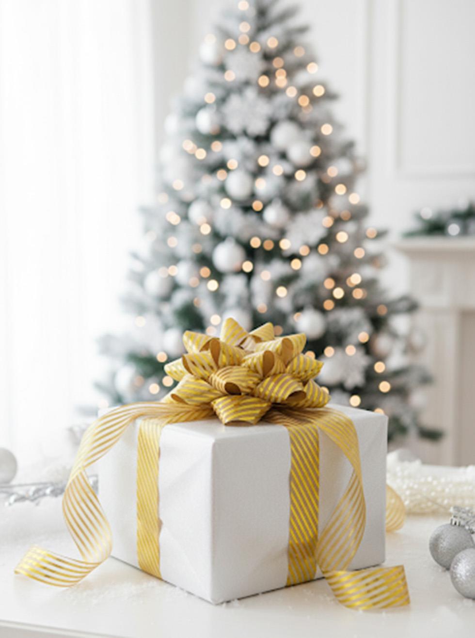 Hediye Paketleme Süsü Rafya Kurdele Süsleme Seti Kraft-Altın Çizgili 2'li