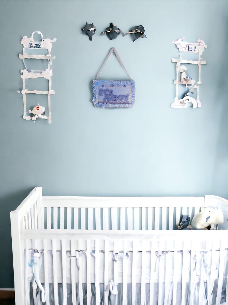 It's a Boy Yazılı Kapı Duvar Süsü Mavi 25'li