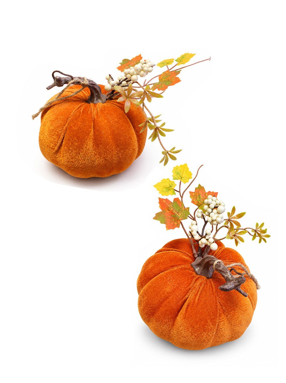 Dekoratif Turuncu Kadife Balkabağı 10 cm – Halloween ve Sonbahar Dekorasyonu  - Balkabakları | Parti Adresi