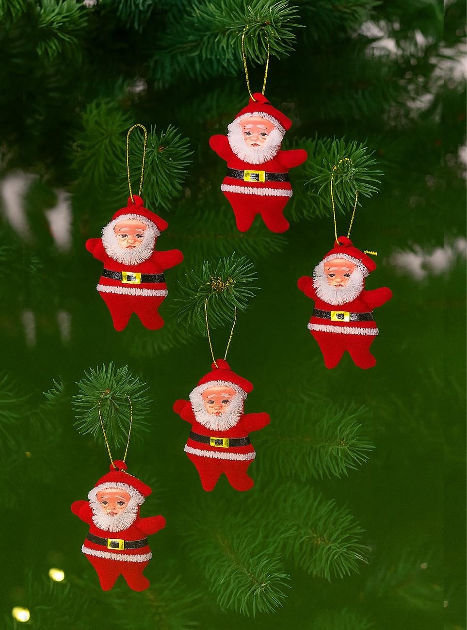 Yılbaşı Çam Ağacı Süslü Noel Baba Asmalı Dekor Süsü 6'lı 5,5 cm 