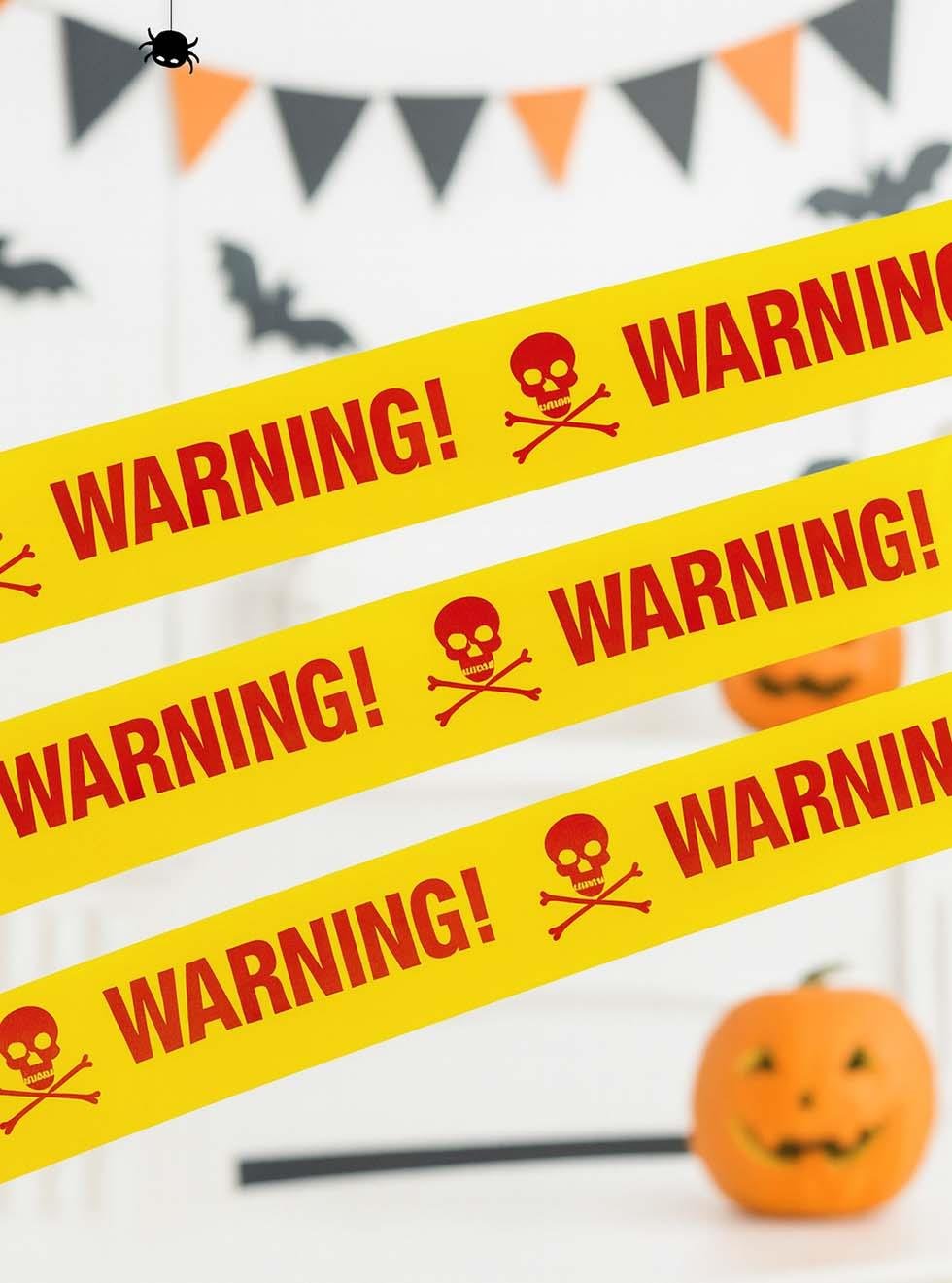 Cadılar Bayramı Uyarı Bantları Halloween Korku Bandı Parti Dekoru Kırmızı 6 mt