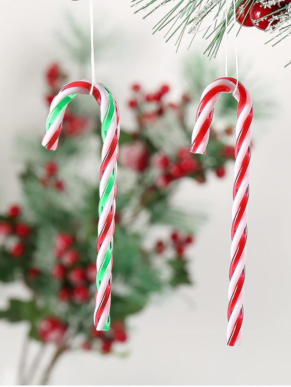 Yılbaşı Ağacı Süsleri Baston Şeker Figürlü Dekoratif Süs 27 cm 2'li