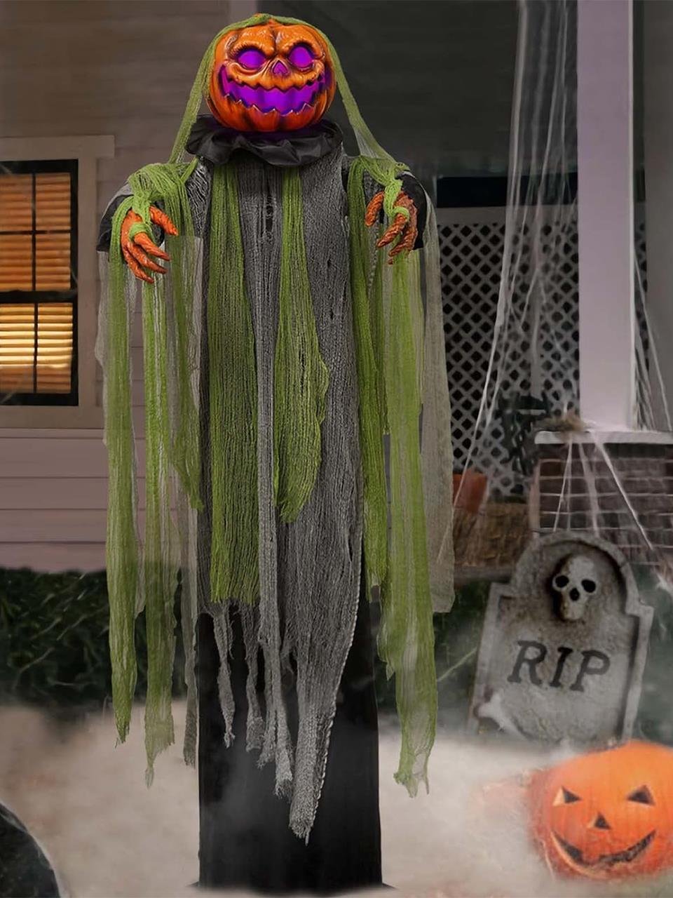 Cadılar Bayramı Haraketli Balkabağı Figürlü Asılabilir  Halloween Parti Dekoru 180 cm