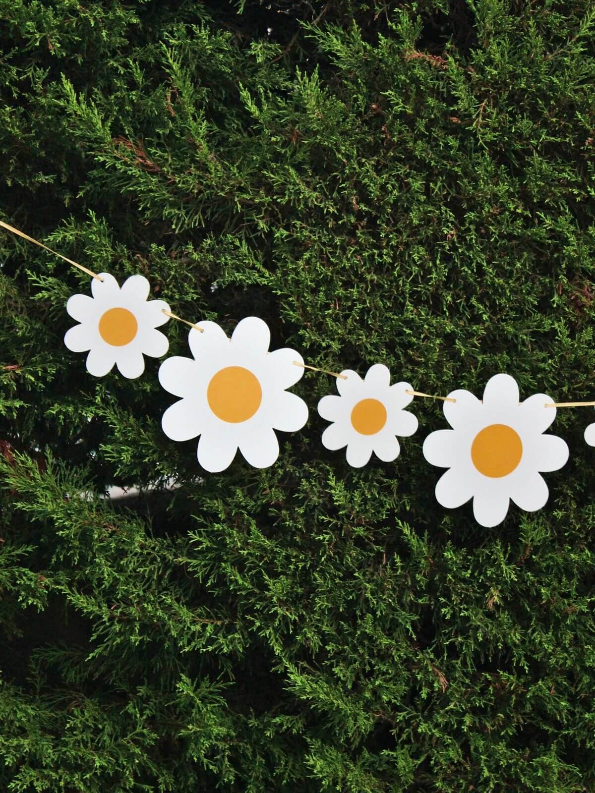 Papatya Temalı Dekoratif Banner Doğum Günü Parti Süsü 