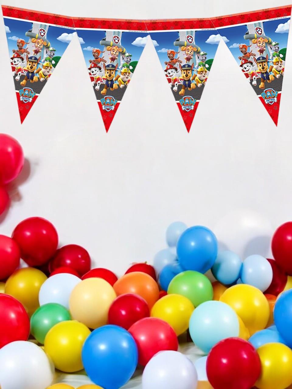 Paw Patrol Temalı Flama Bayrak Asılabilir Doğum Günü Parti Süsü