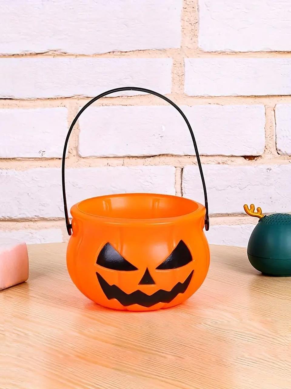 Cadılar Bayramı Balkabağı Şeker Kovası Halloween Parti Dekorasyonu 15 cm