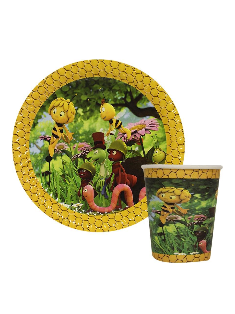 Arı Maya Temalı Karton Tabak Bardak Set