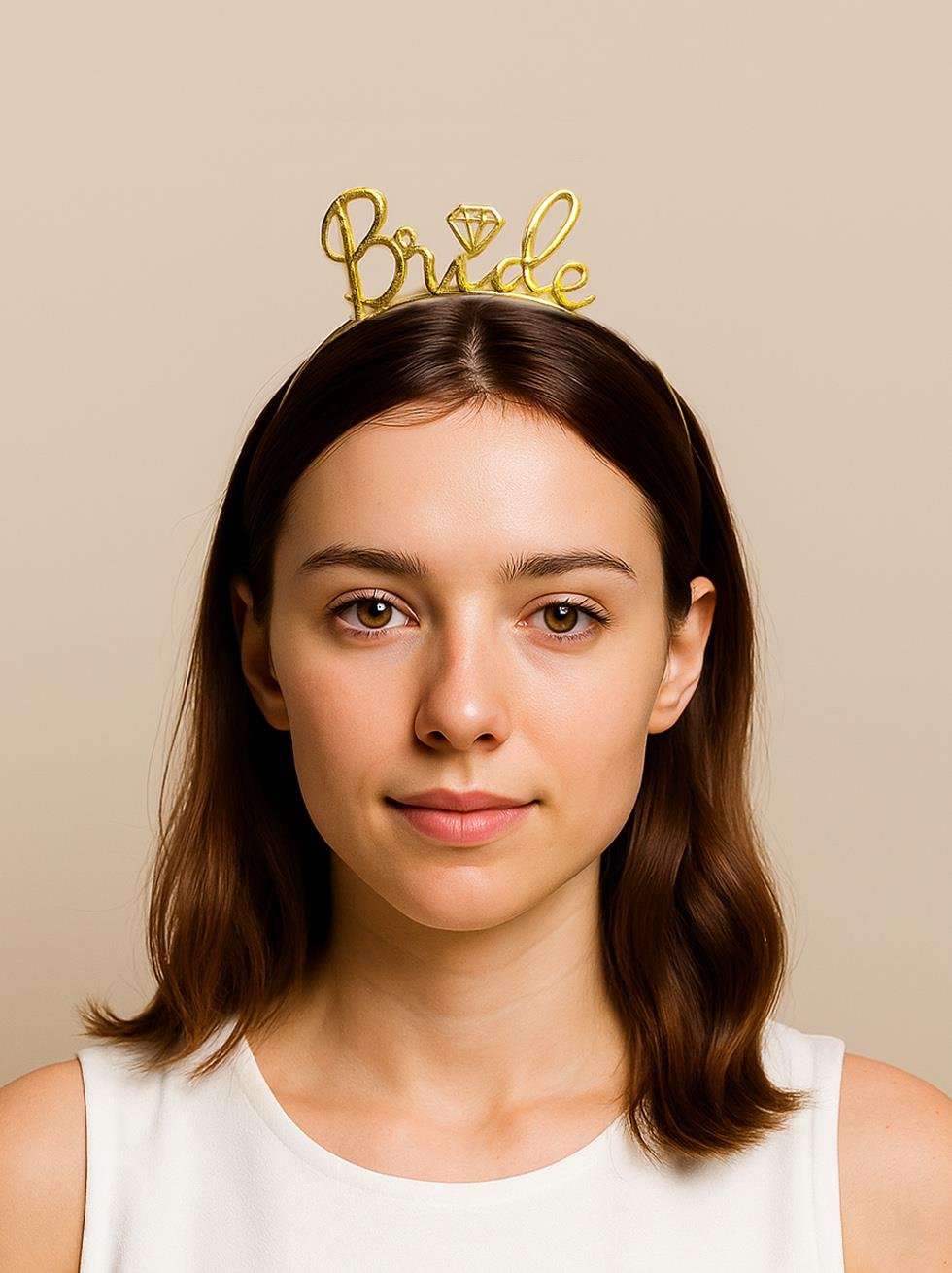 Bride Taç Bekarlığa Veda Parti Tacı Metal Gold