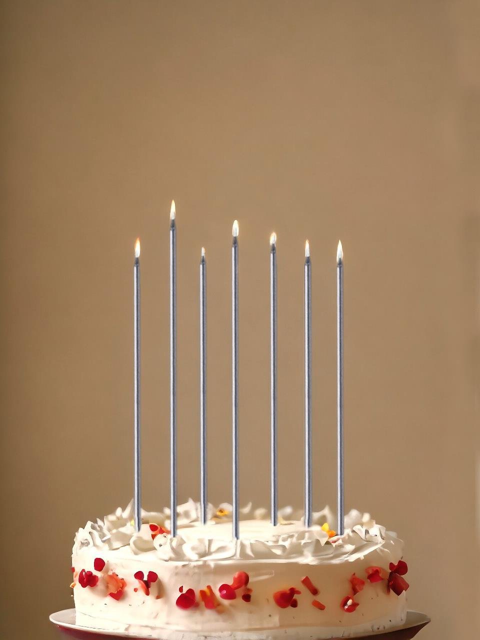 Gümüş Mum 20Cm 7'Li