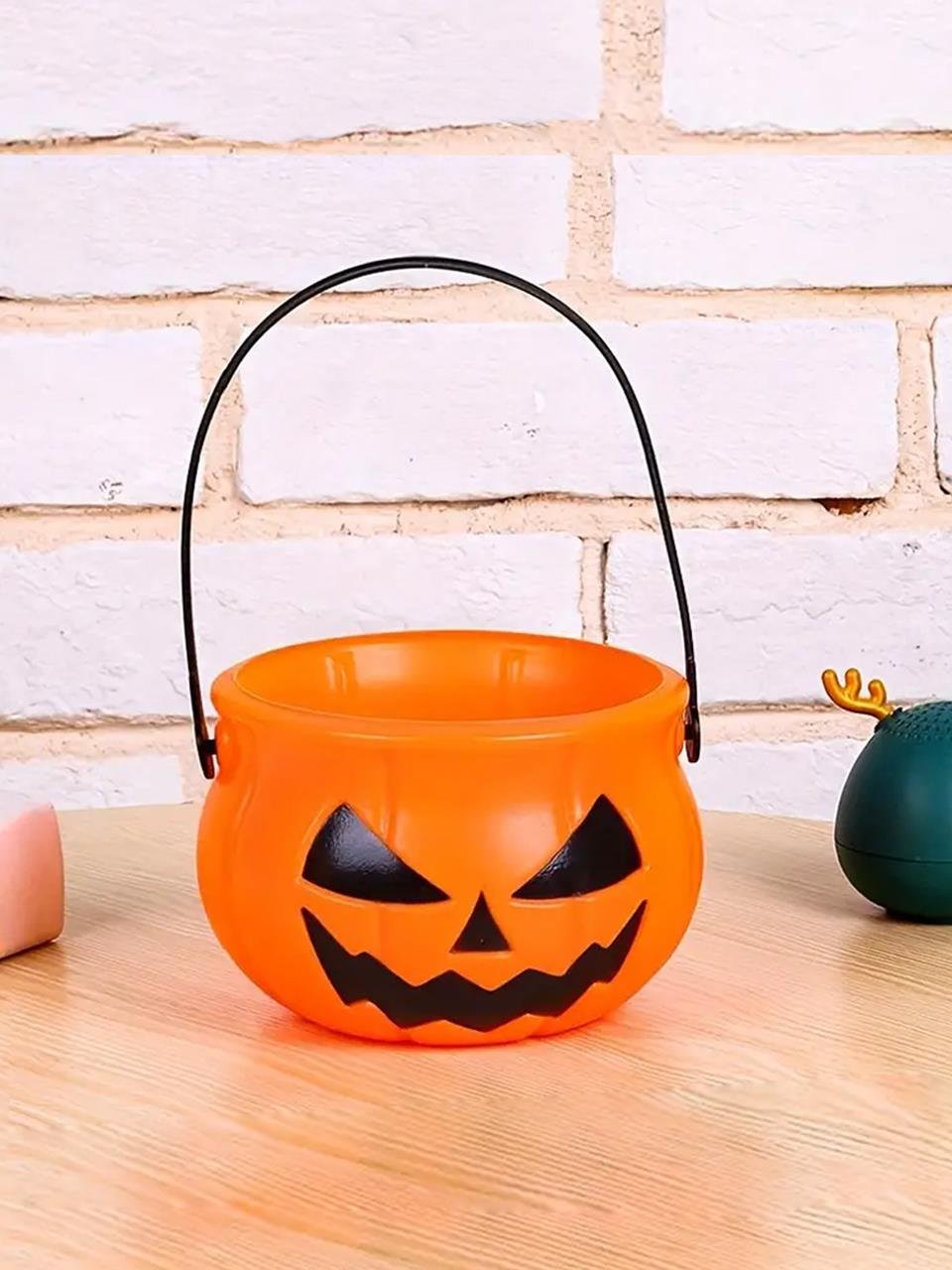 Cadılar Bayramı Balkabağı Şeker Kovası Halloween Parti Dekorasyonu 18 cm