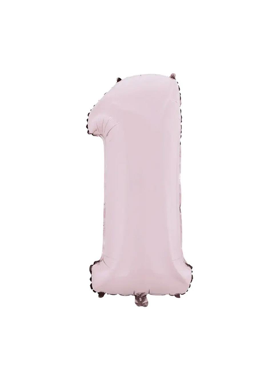 Rakam Folyo Balon 1 Yaş Doğum Günü Parti Balonu Toz Pembe 26 inc 66 cm