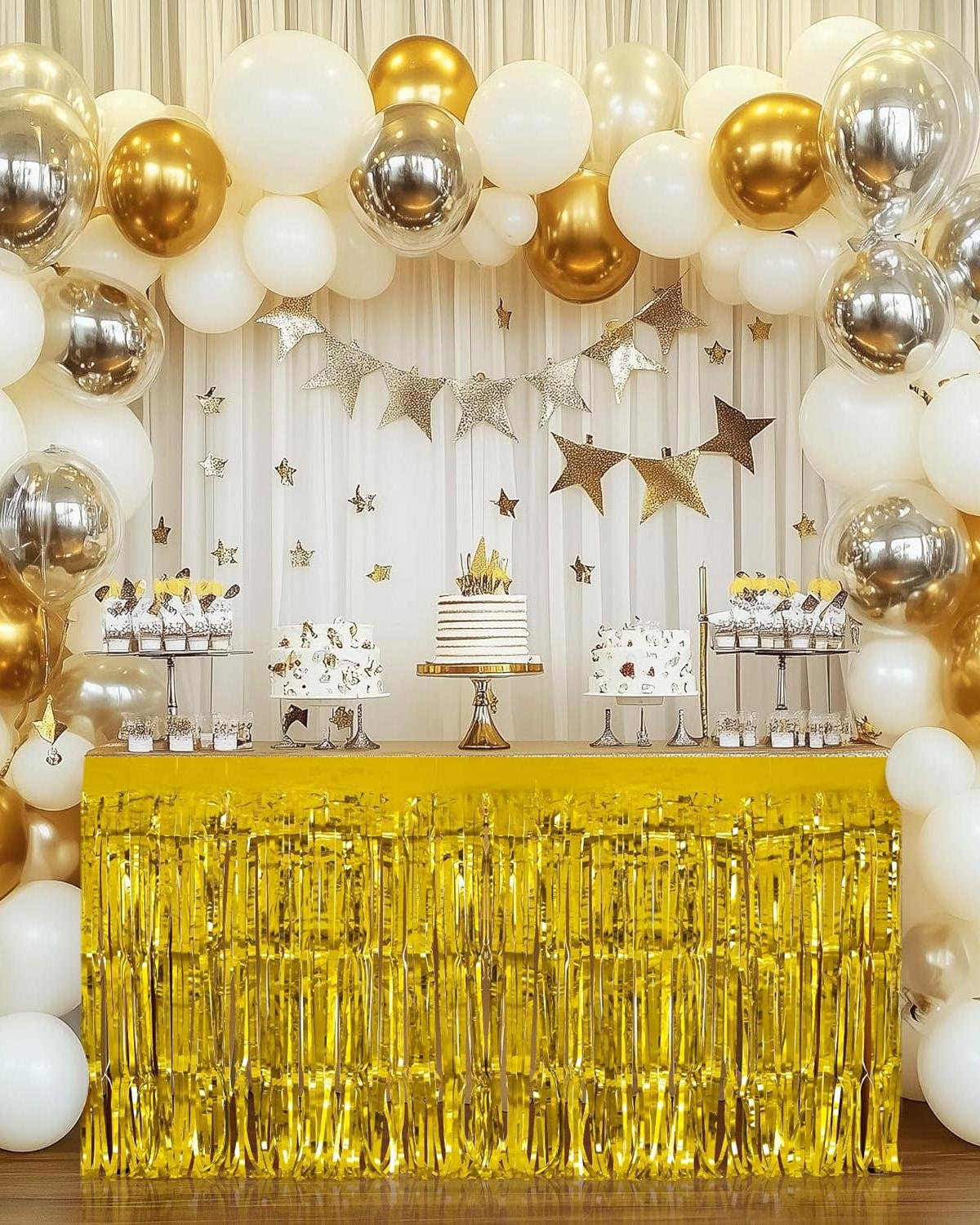 Metalize Masa Eteği Altın