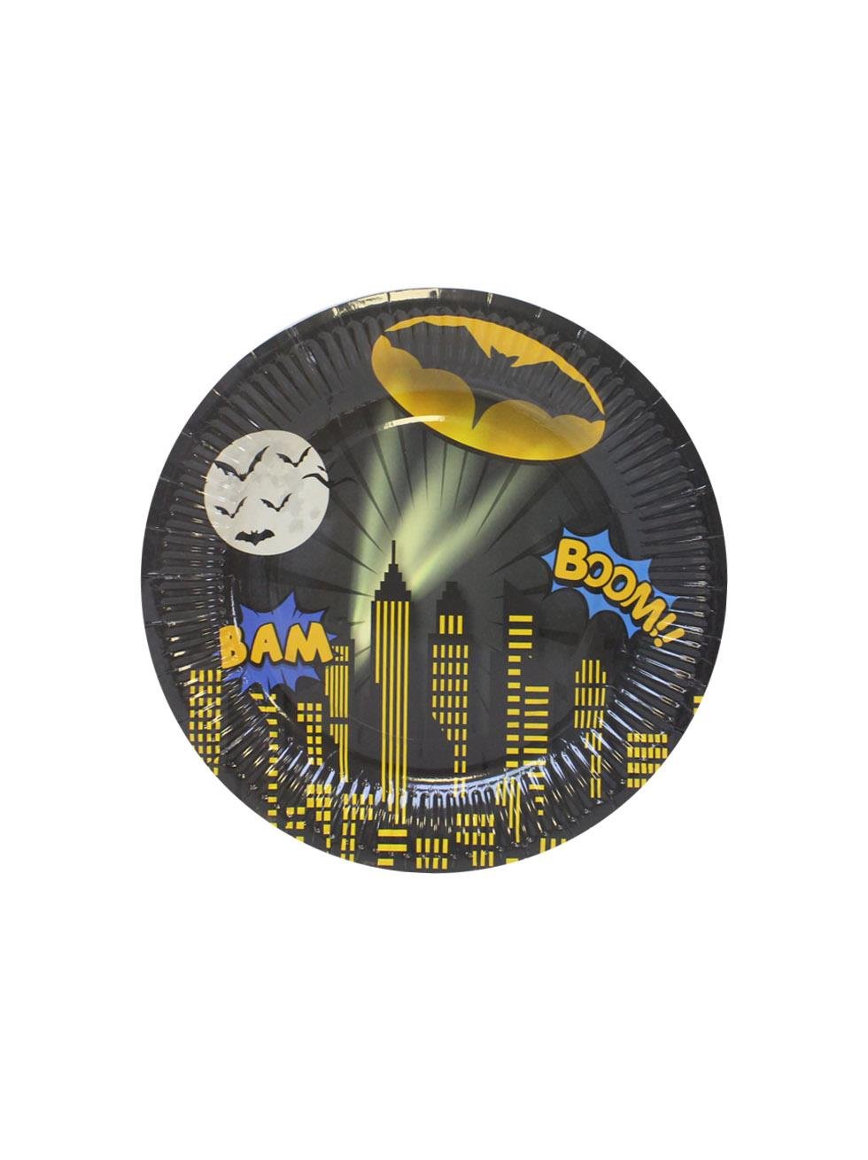 Yarasa Batman Temalı Tabak Karton Doğum Günü Tabağı 8'li