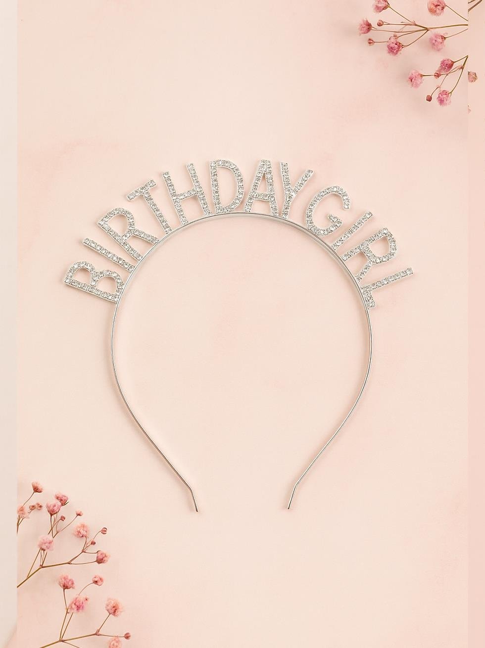 Birthday Girl Taşlı Taç Metal Doğum Günü Parti Tacı Gümüş