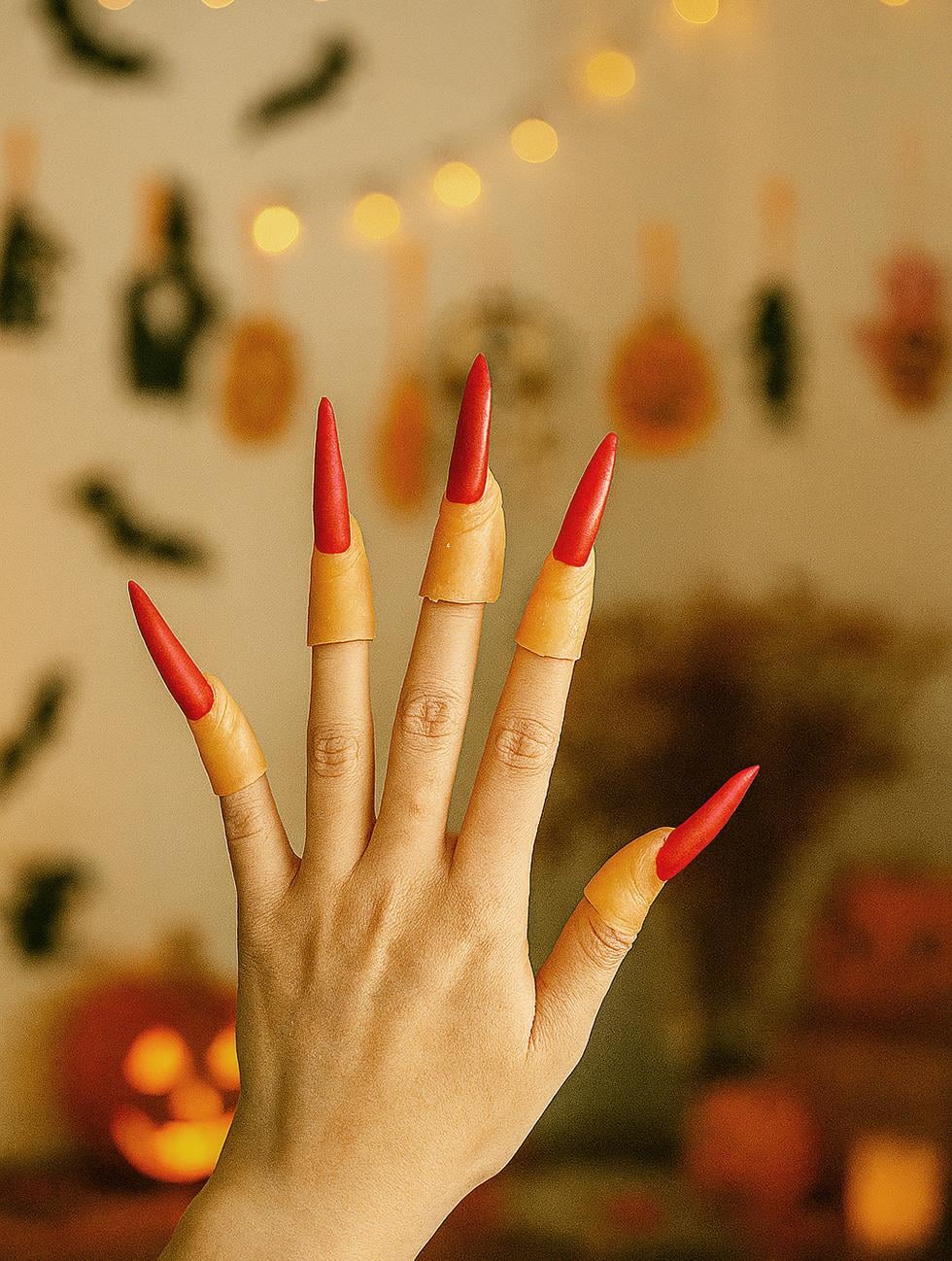 Halloween Cadı Tırnağı Cadılar Bayramı Parti Kostüm Aksesuarı Kırmızı