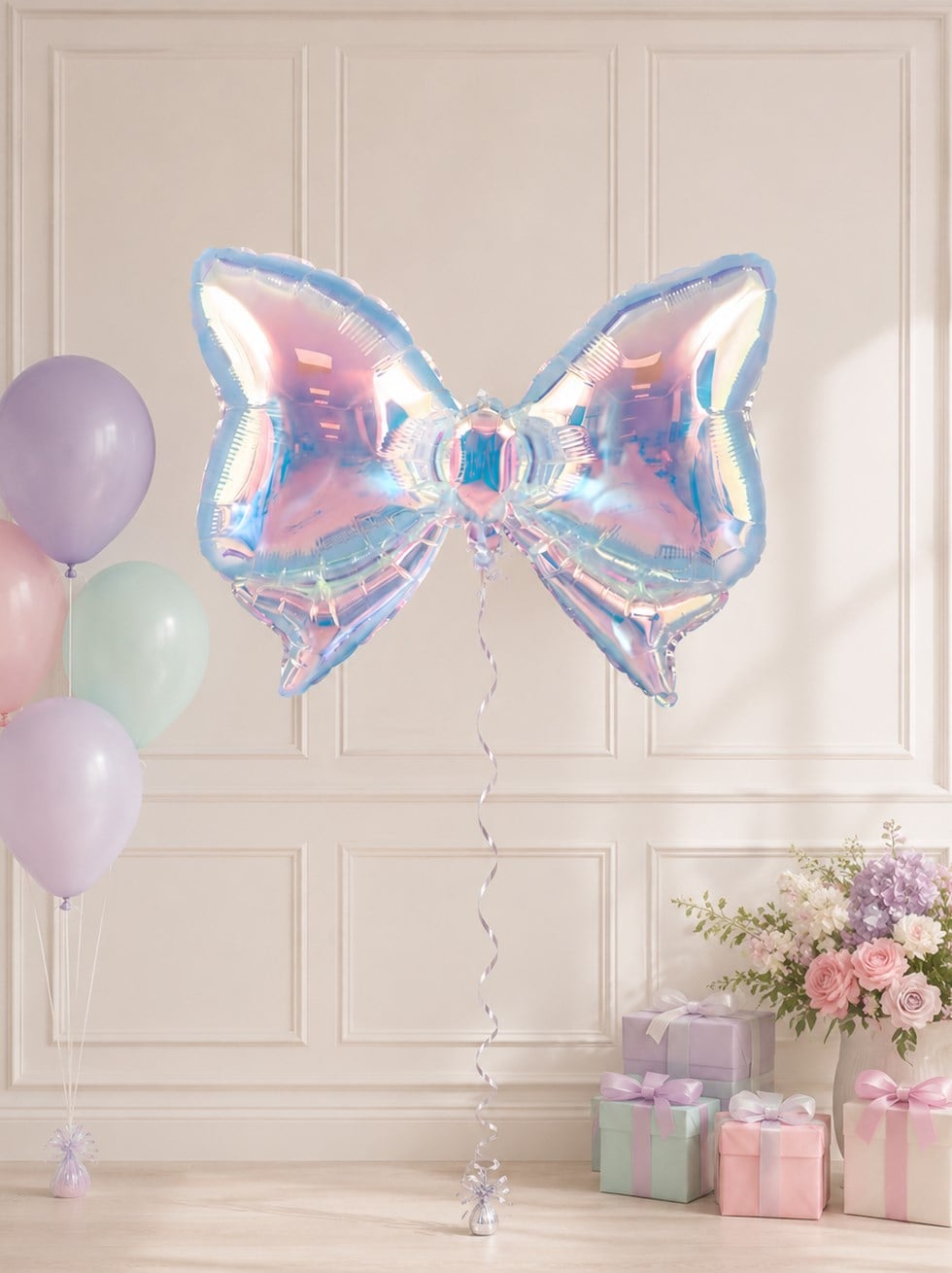 Fiyonk Şekilli Hologram Folyo Balon Parti Dekorasyonu 73 cm - Parti Balonu | Parti Adresi