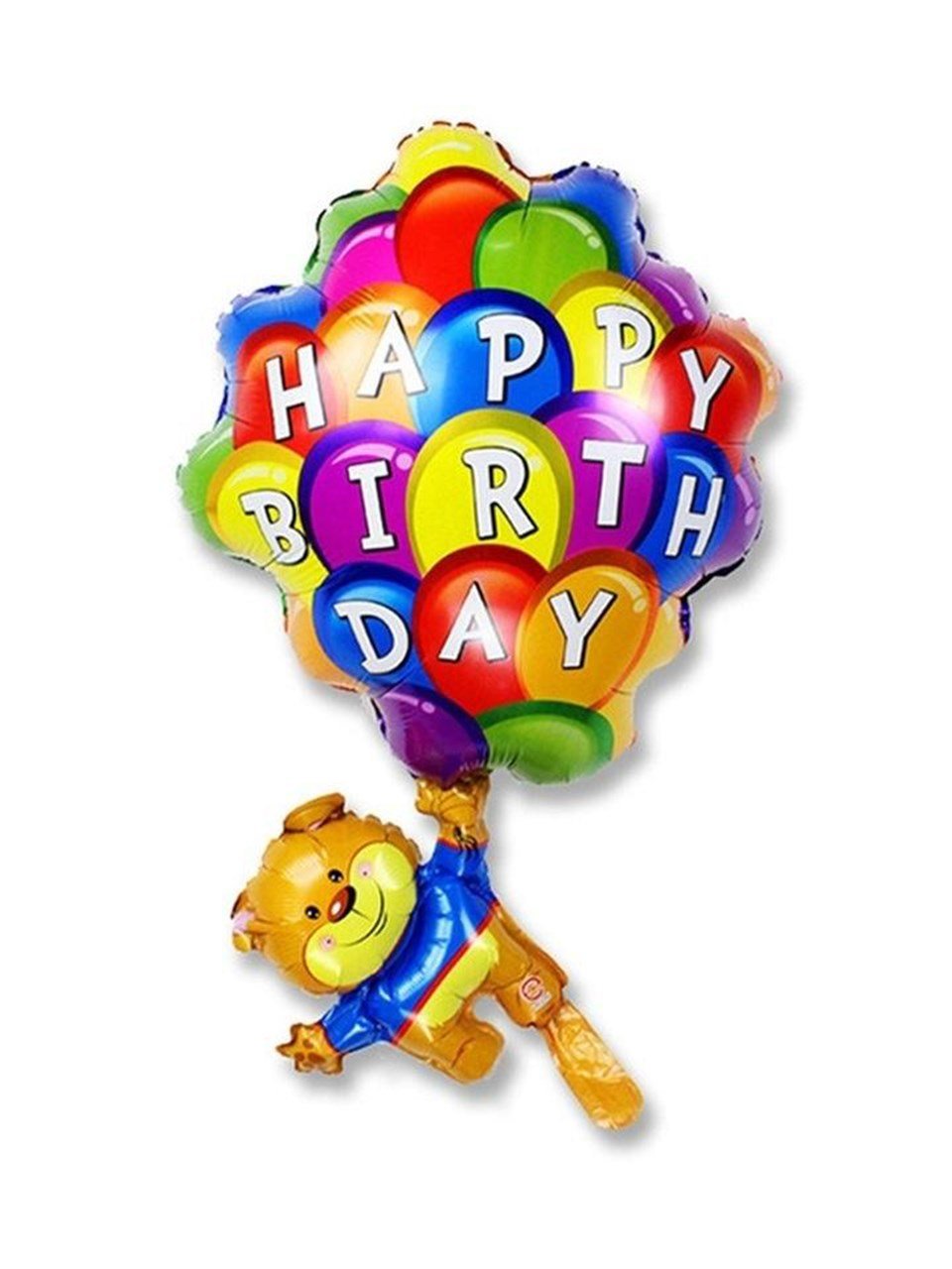 Folyo Balon Ayıcık Happy Birthday Yazılı Doğum Günü Günü Balon