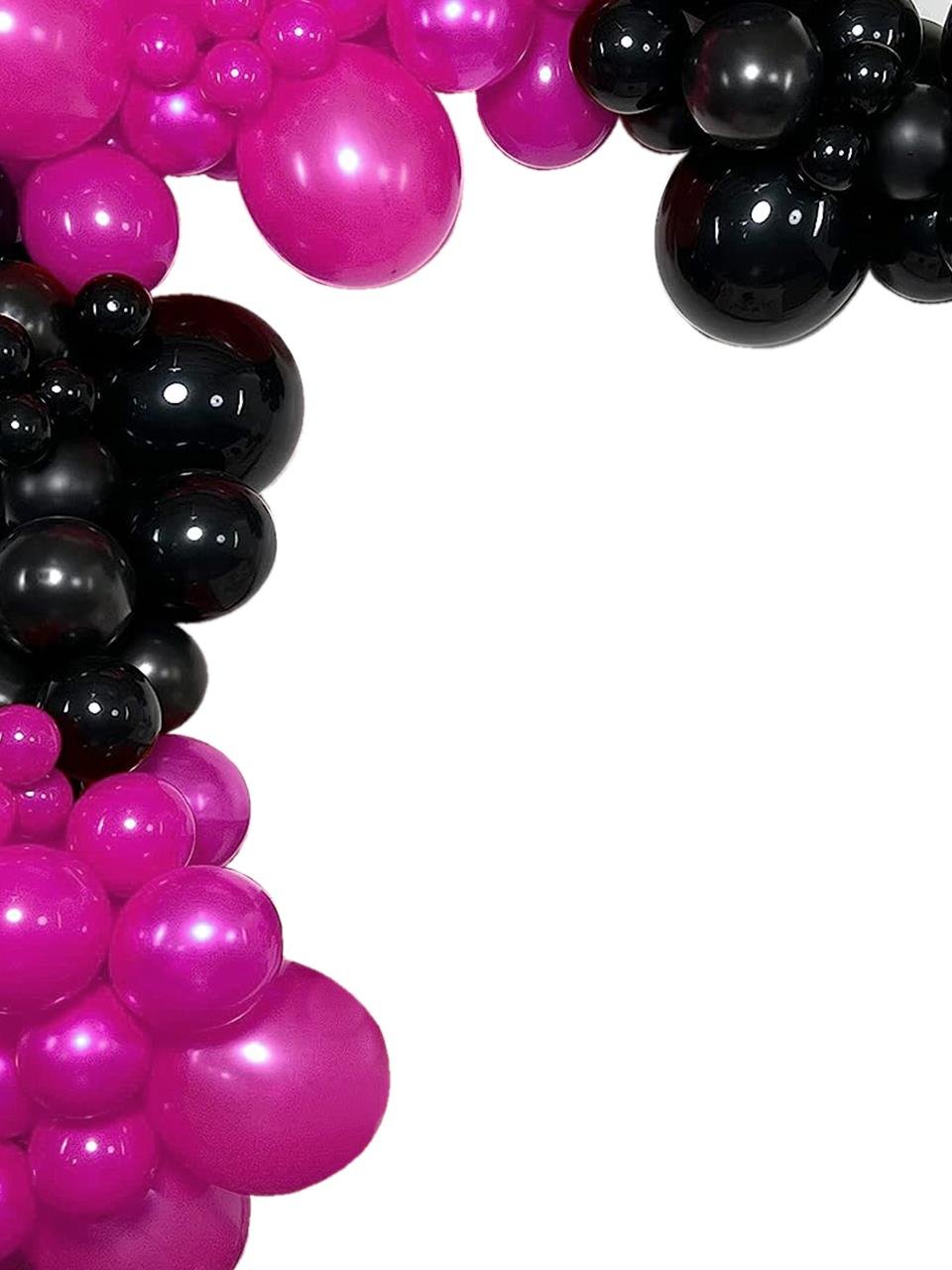 Fuşya Siyah Balon Zincir Seti Doğum Günü Parti Seti