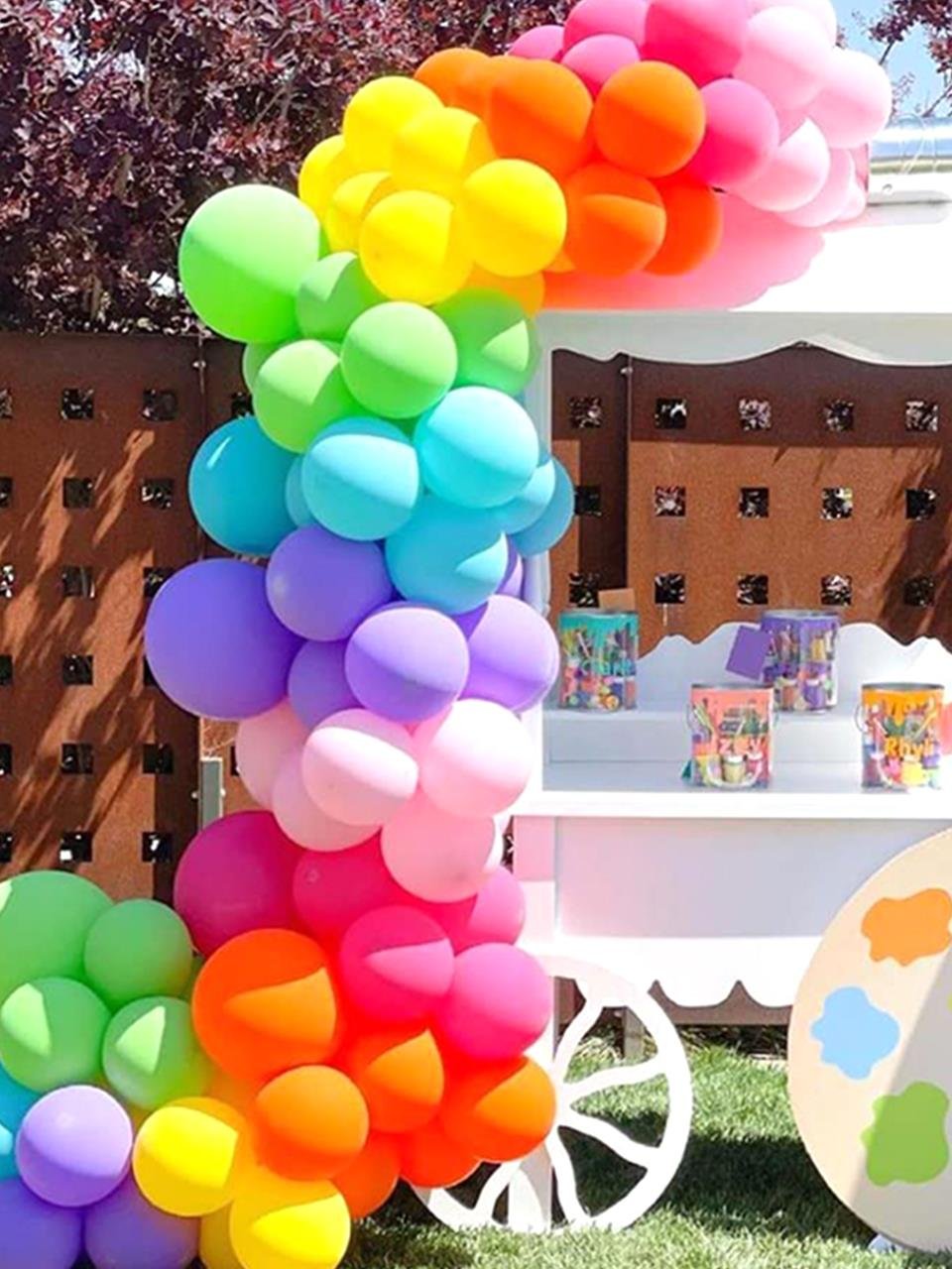 Gökkuşağı Balon Zincir Seti Doğum Günü Parti Seti