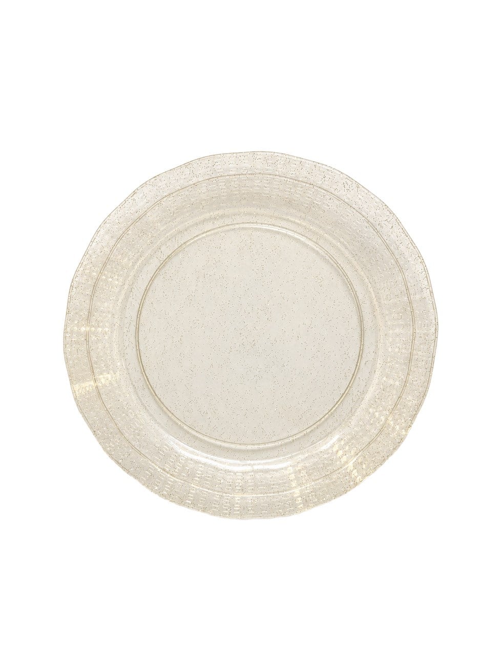 Gold Simli Şeffaf Mika Parti Tabağı – Sert Plastik Sunum Tabağı 26 cm 6'lı - Lüks Plastik Tabaklar | Parti Adresi