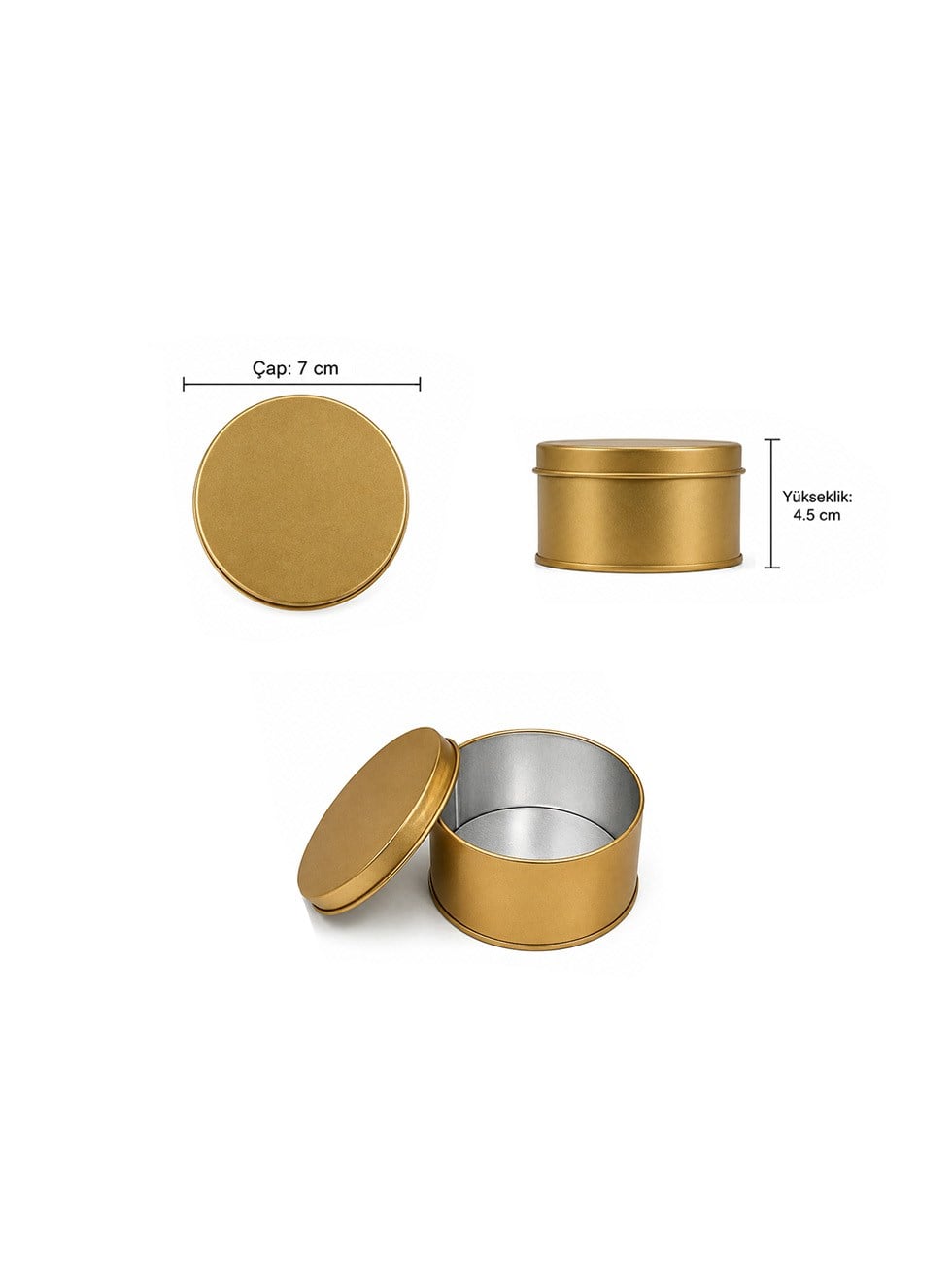 Gold Yuvarlak Metal Kutu – Dekoratif Hediye Kutusu 7 cm - Hediye Kutuları | Parti Adresi