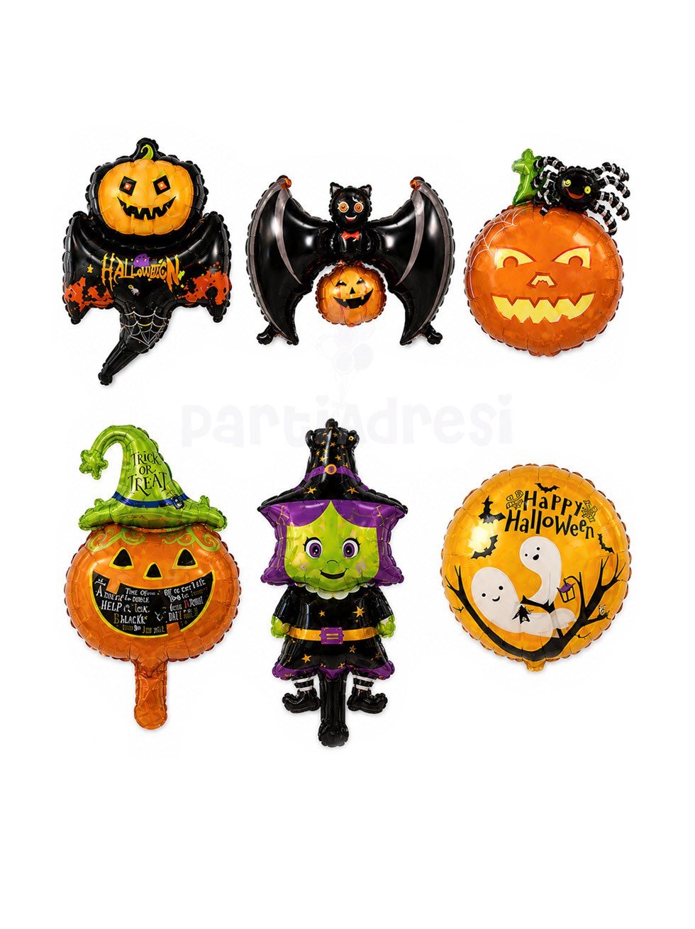 Halloween Mini Balon Seti Cadılar Bayramı Parti Folyo Balonu 6'lı - Cadılar Bayramı | Parti Adresi