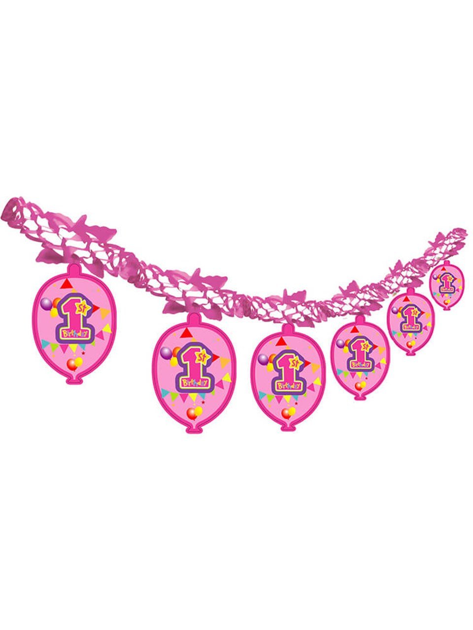 Happy Birthday 1 Yaş Pembe Yazı