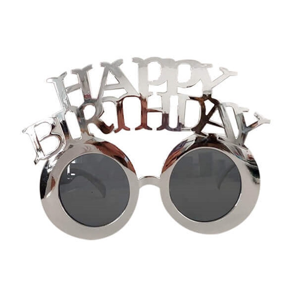 Happy Birthday Gözlük Gümüş