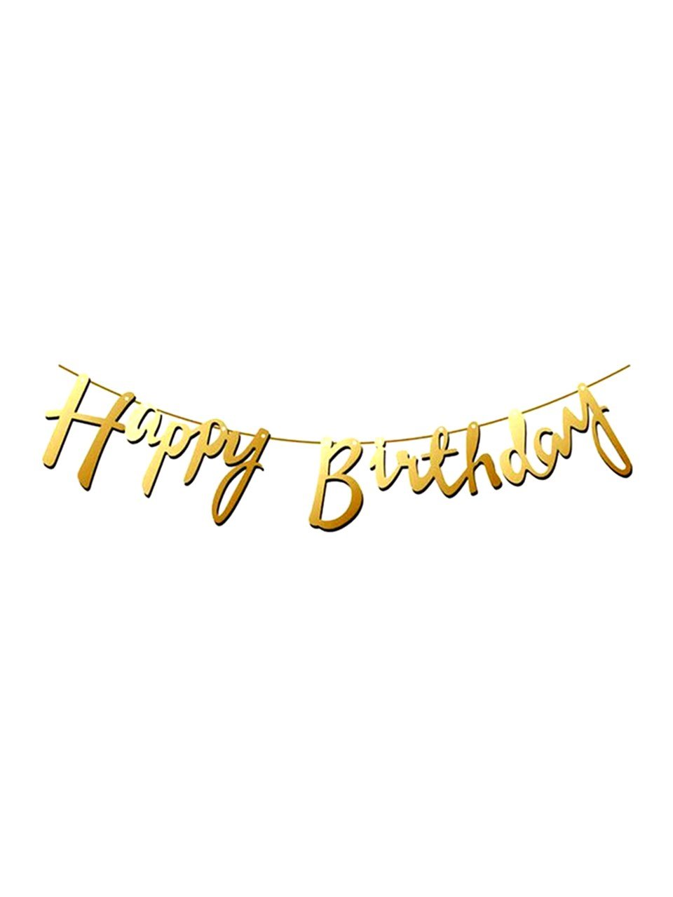 Happy Birthday Kaligrafi Banner Altın