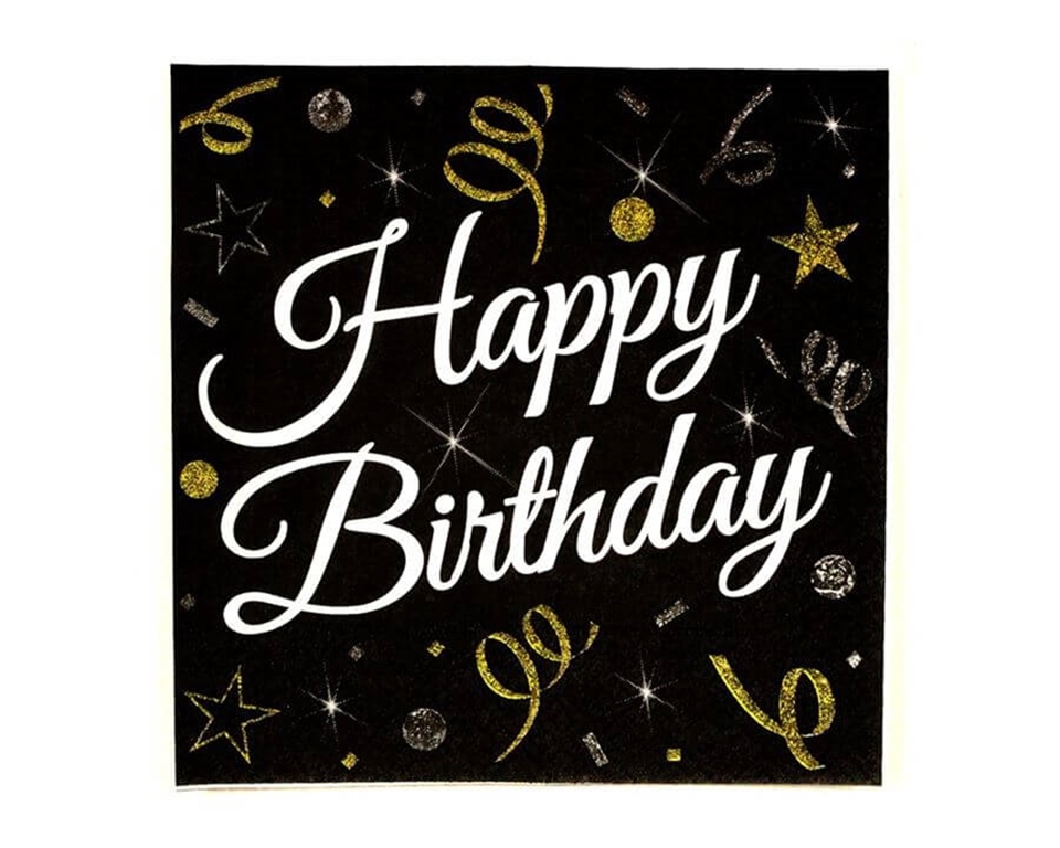 HAPPY BIRTHDAY PEÇETE SİYAH