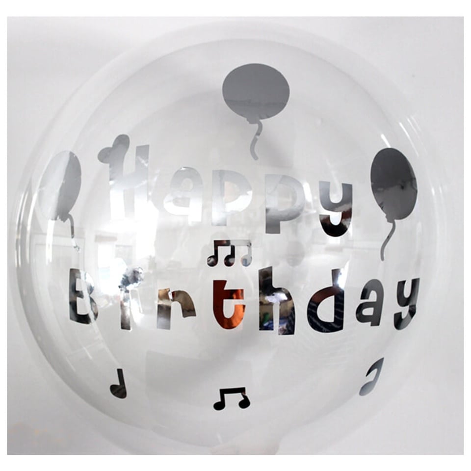 HAPPY BİRTHDAY ŞEFFAF BALON GÜMÜŞ